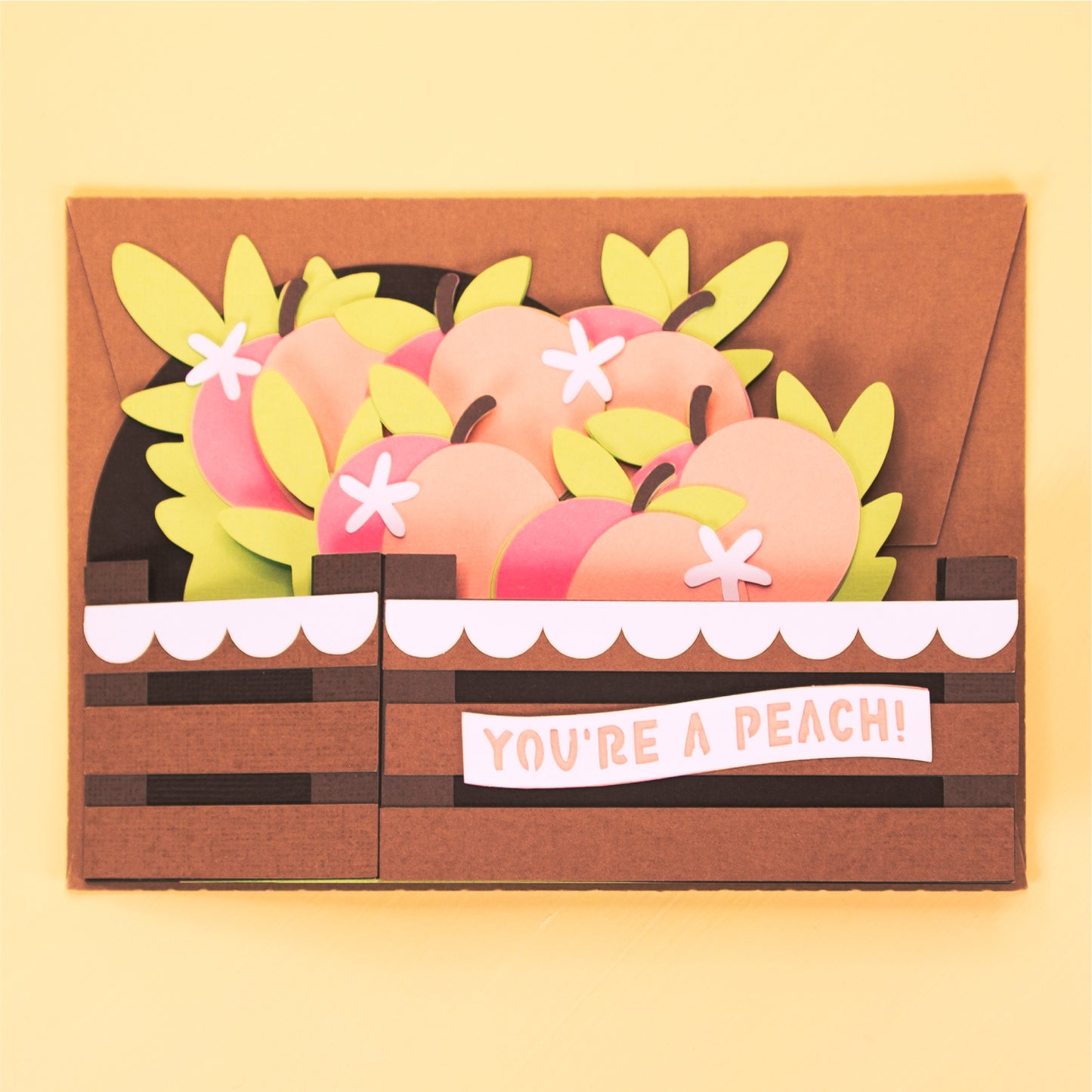 Peach Crate Card - 3D Summer Card SVG