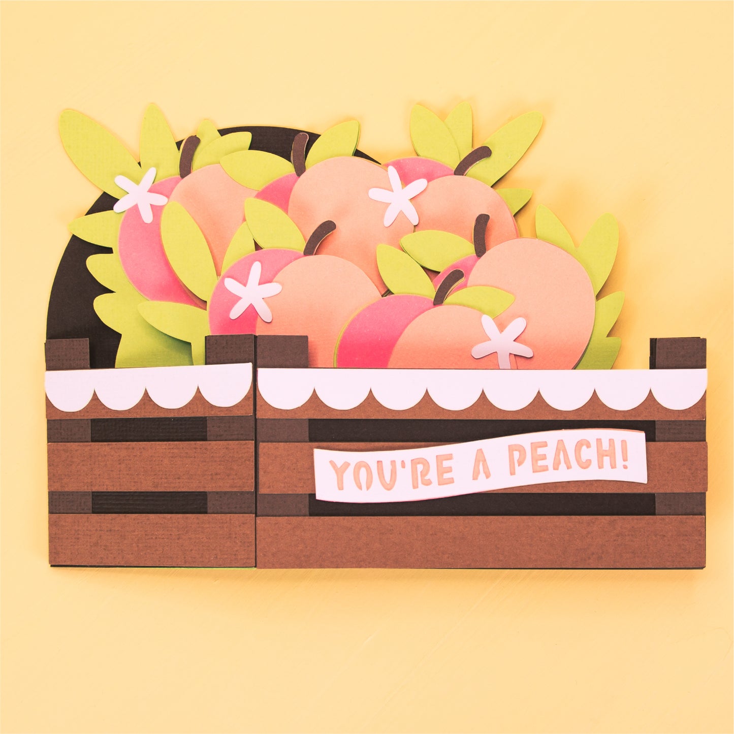 Peach Crate Card - 3D Summer Card SVG