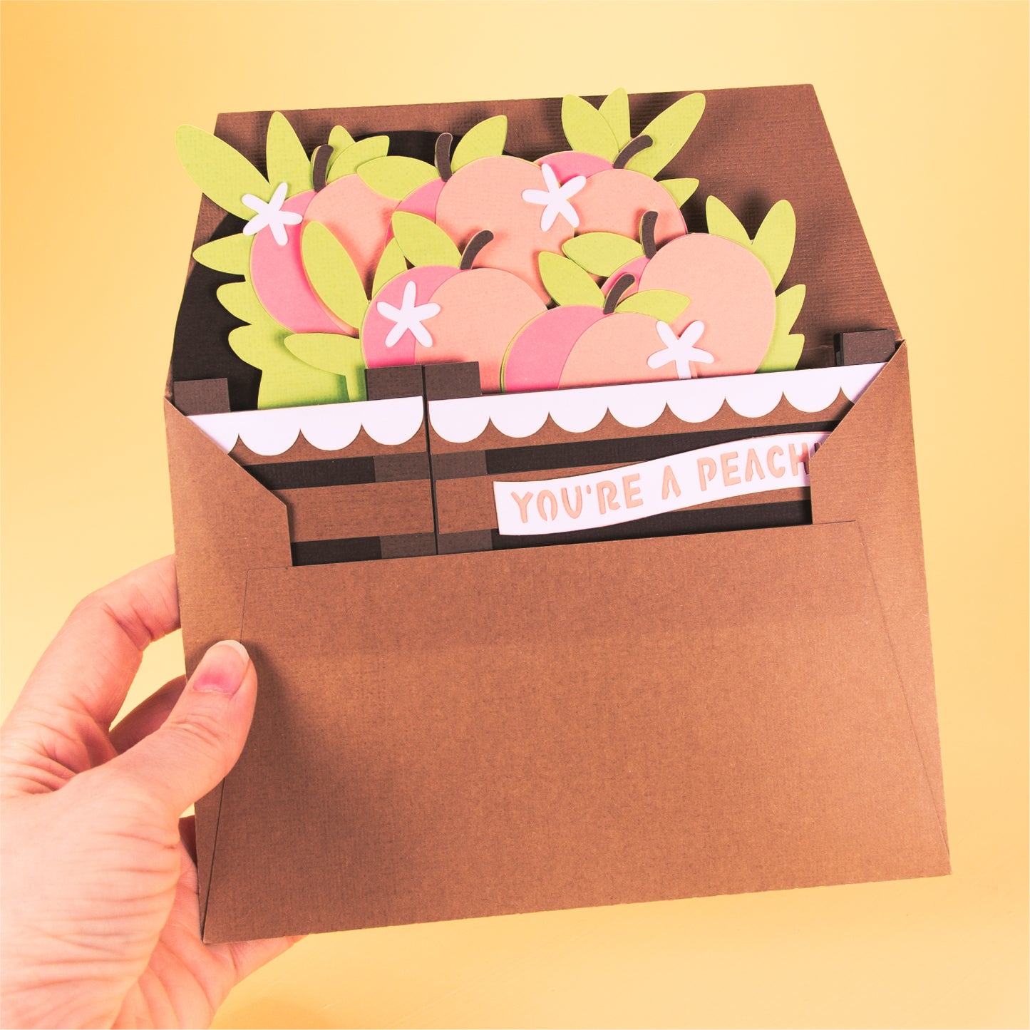 Peach Crate Card - 3D Summer Card SVG