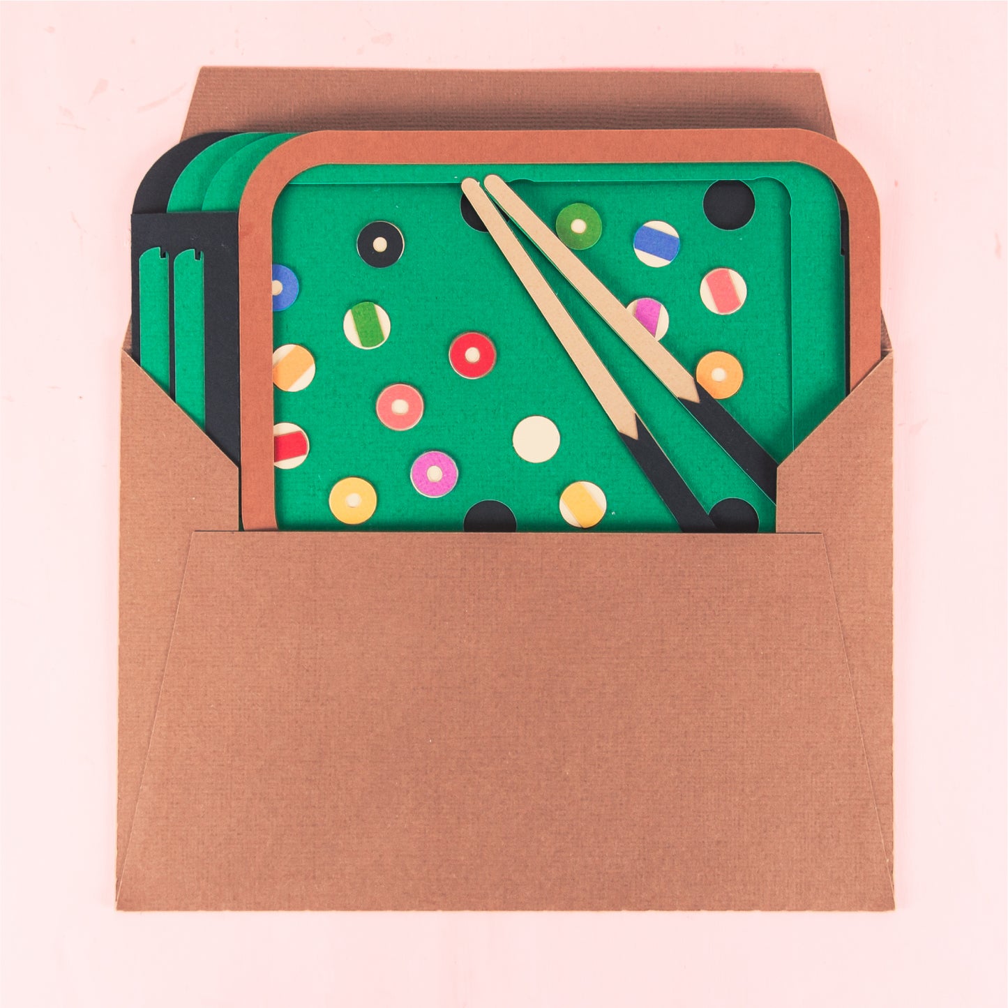 Pool Table Card - 3D Billiards Card SVG