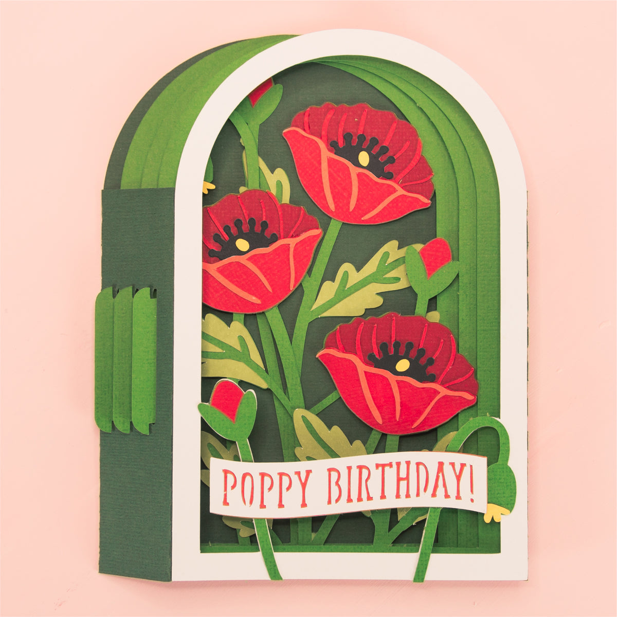 Poppy Birthday Card - 3D Floral Birthday Card SVG