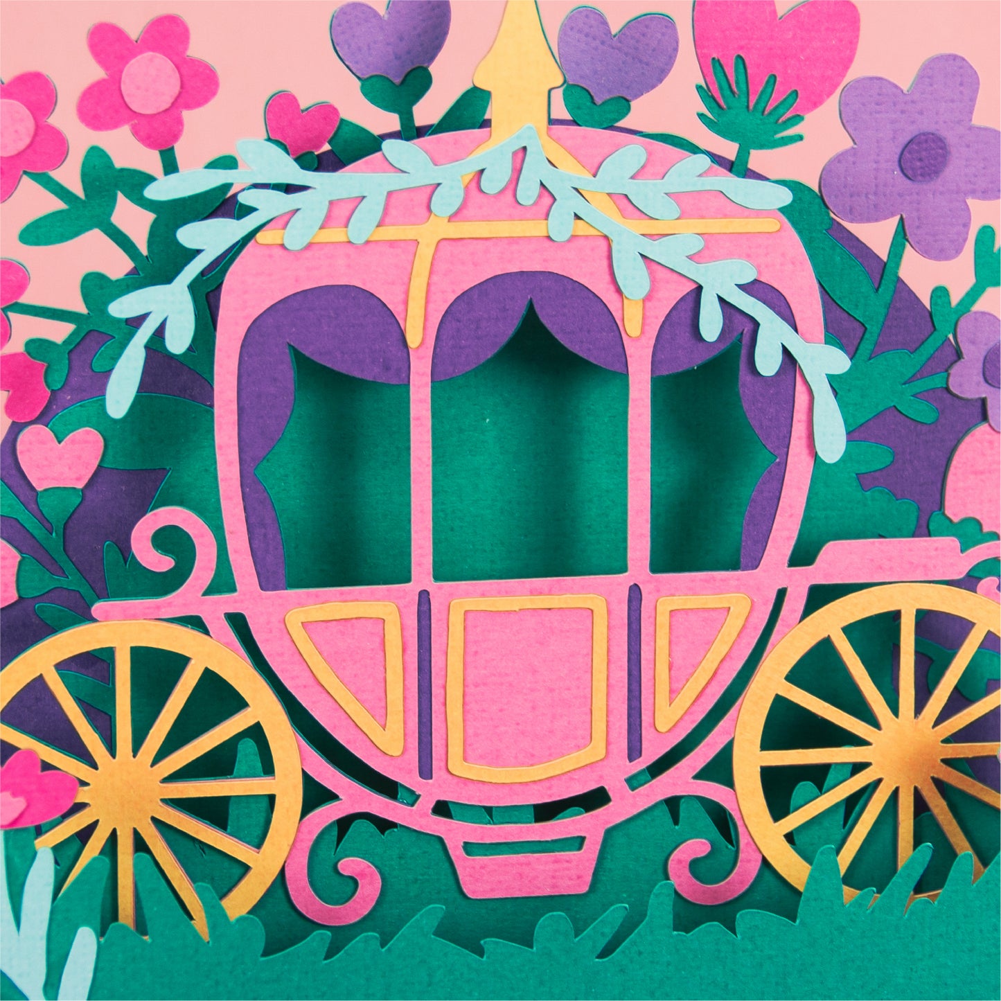 Princess Carriage Card - 3D Fairytale Card SVG