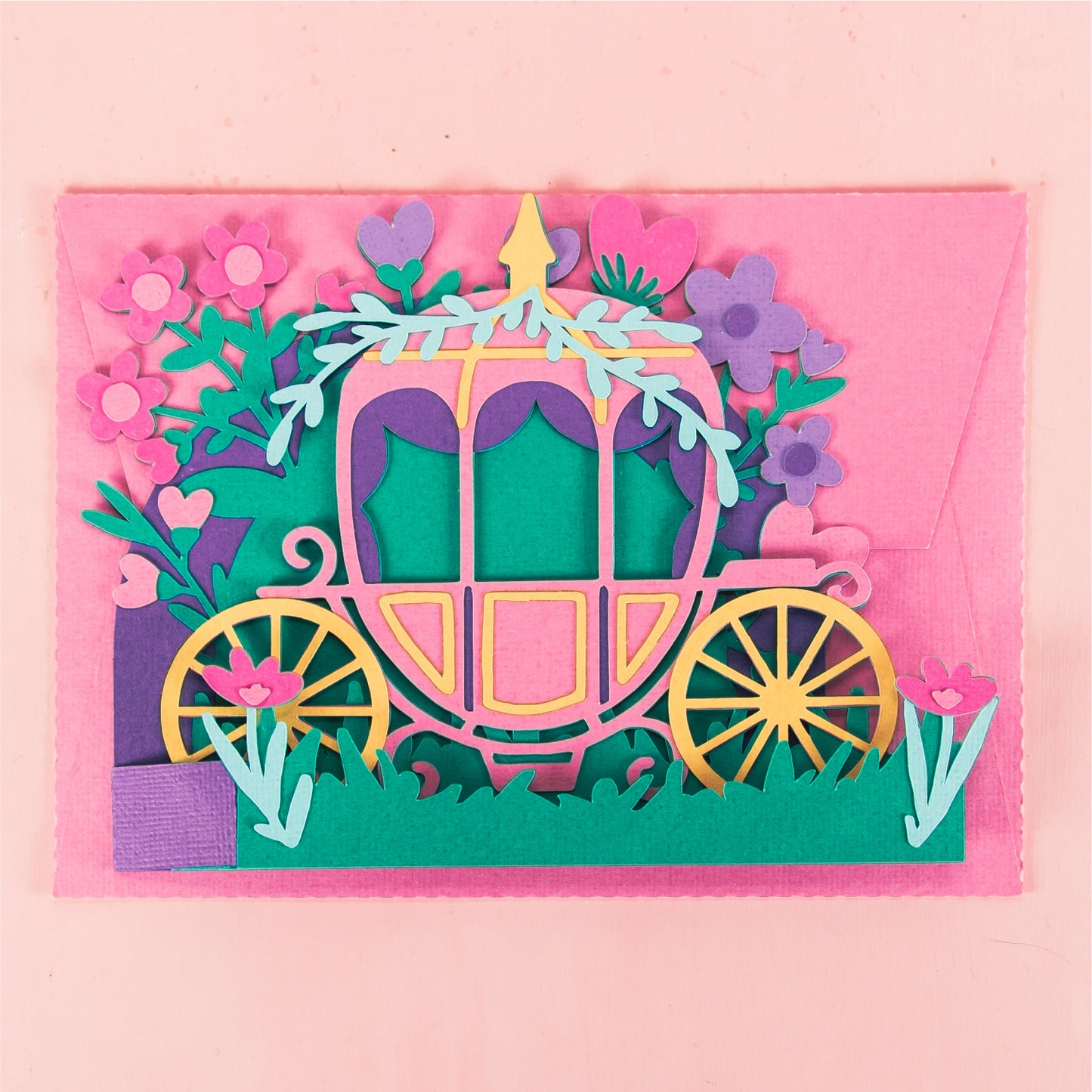 Princess Carriage Card - 3D Fairytale Card SVG