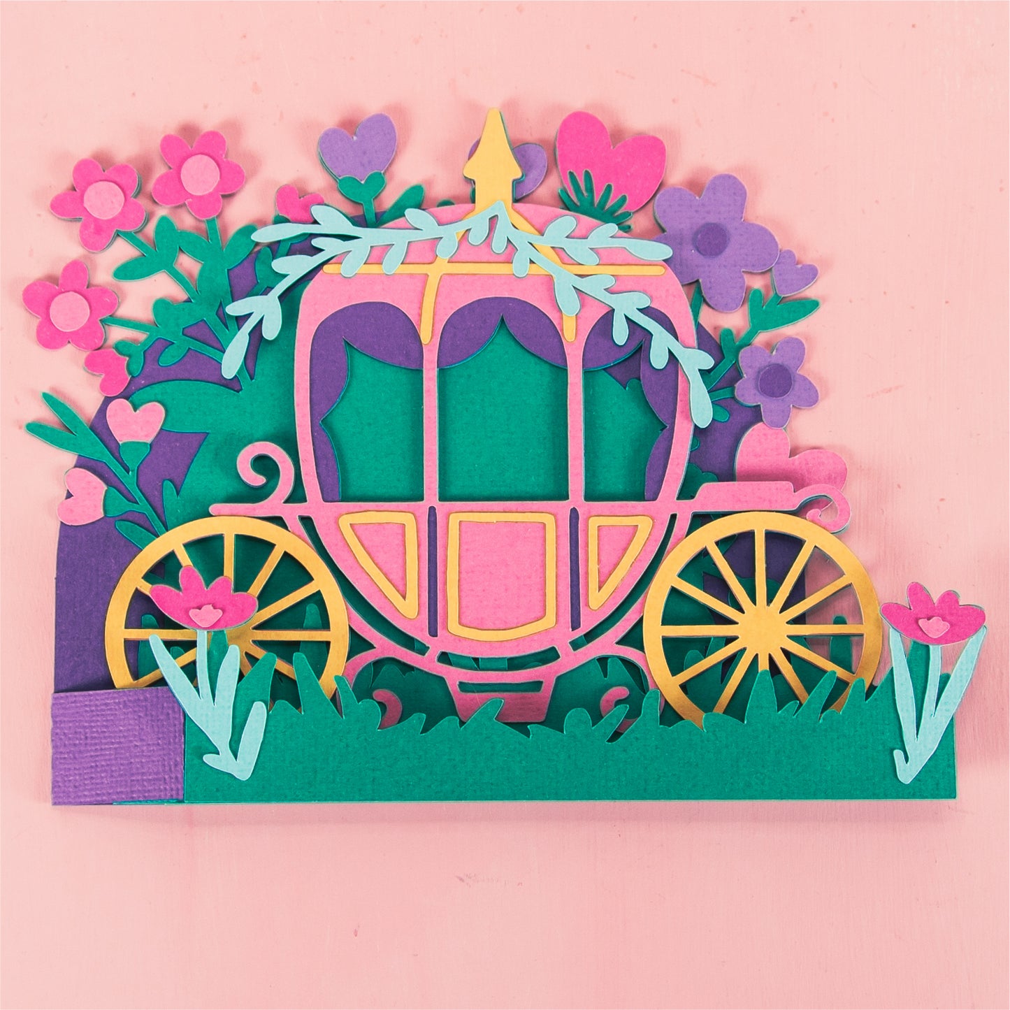 Princess Carriage Card - 3D Fairytale Card SVG
