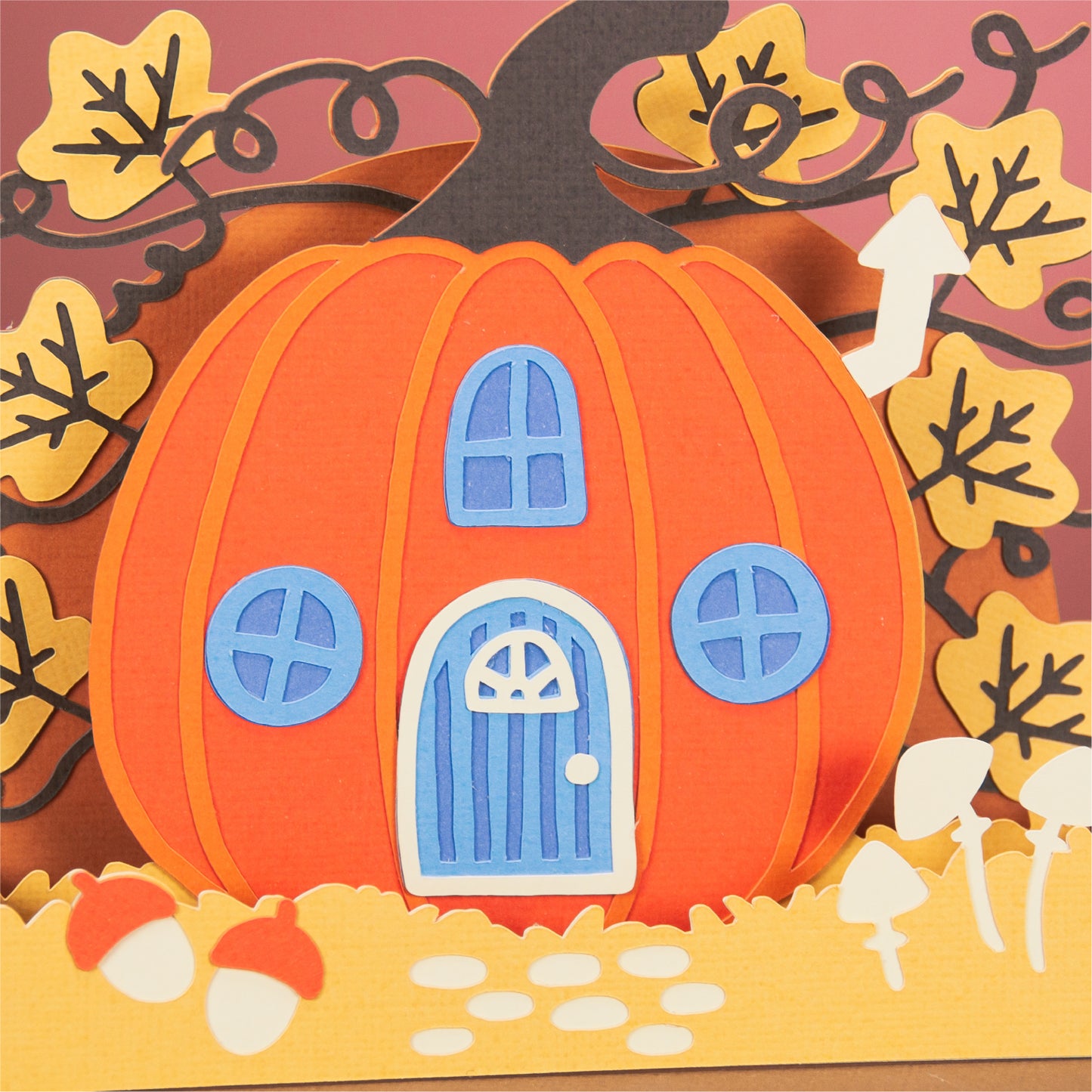 Pumpkin House Card - 3D Fall Card SVG