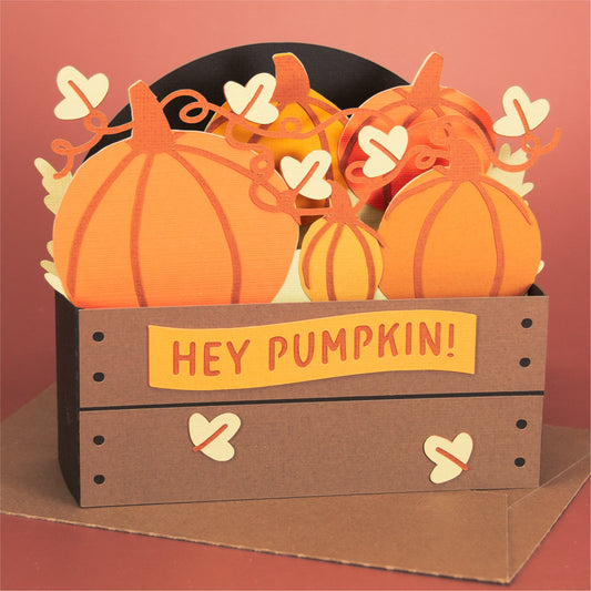 Pumpkins in a Crate Card - 3D Card SVG