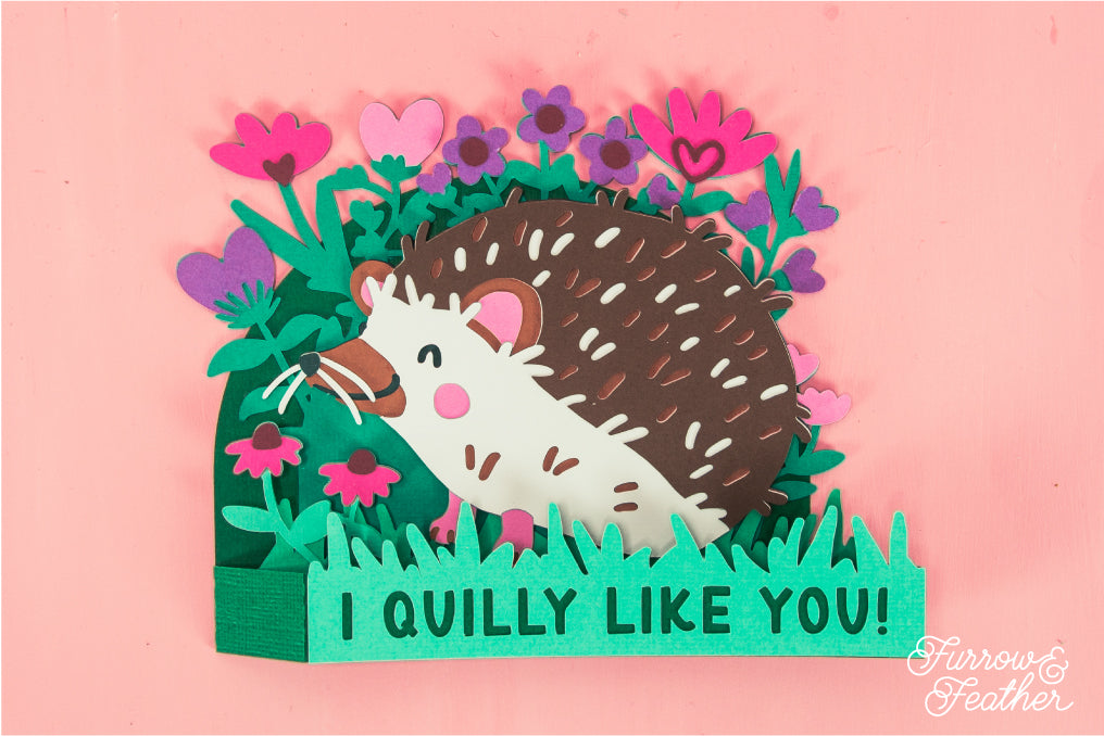 I Quilly Like You - Hedgehog Valentine's Day Card SVG