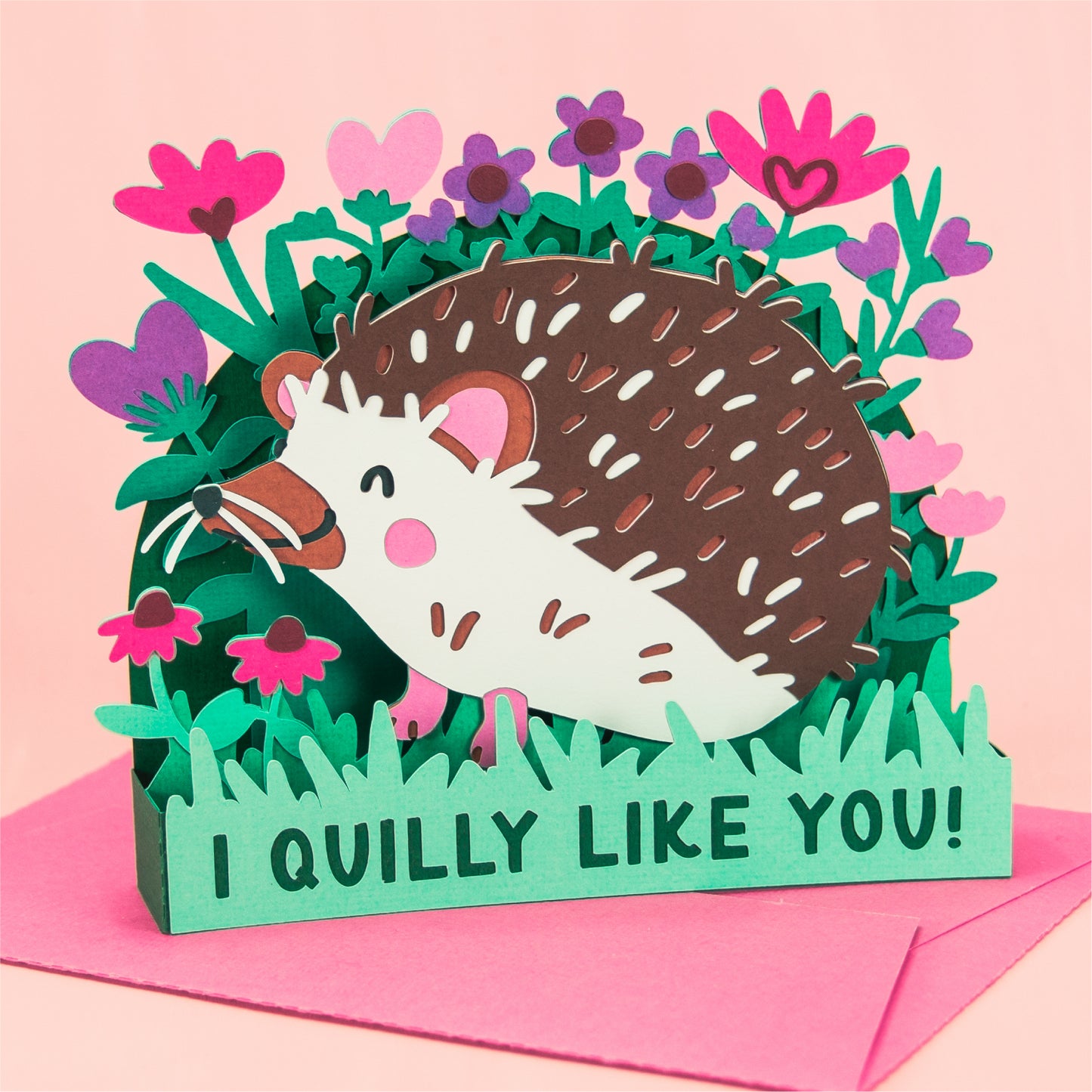 I Quilly Like You - Hedgehog Valentine's Day Card SVG