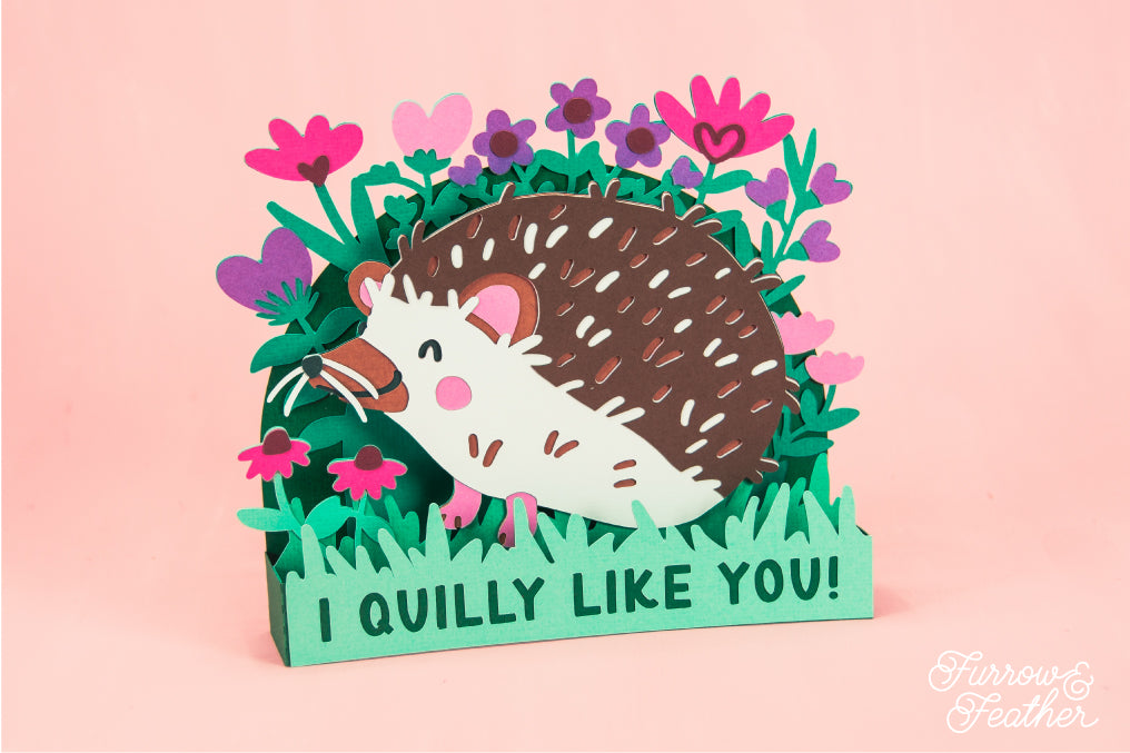 I Quilly Like You - Hedgehog Valentine's Day Card SVG