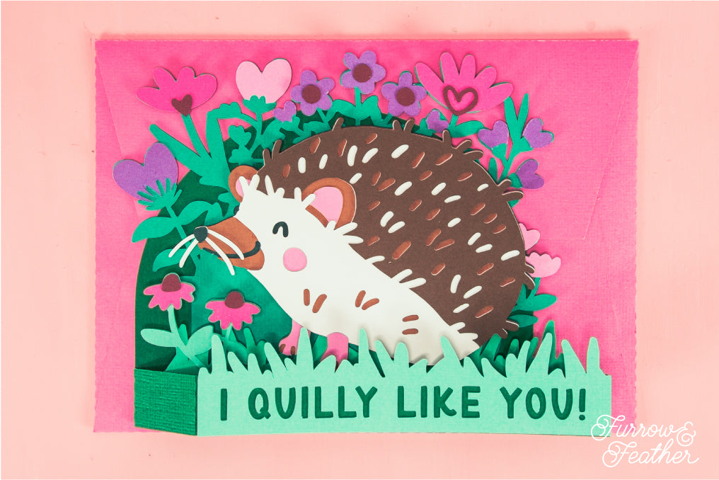 I Quilly Like You - Hedgehog Valentine's Day Card SVG