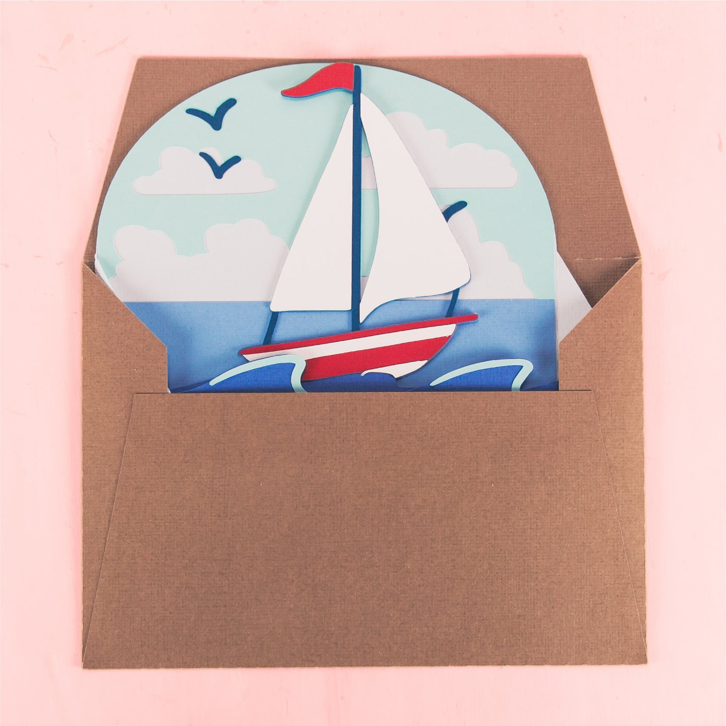 Sailboat Card - 3D Summer Card SVG