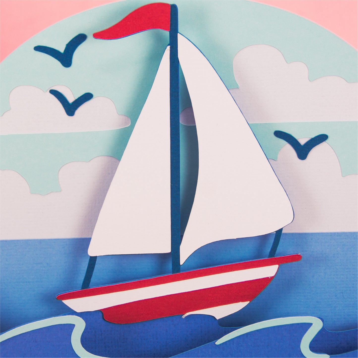 Sailboat Card - 3D Summer Card SVG
