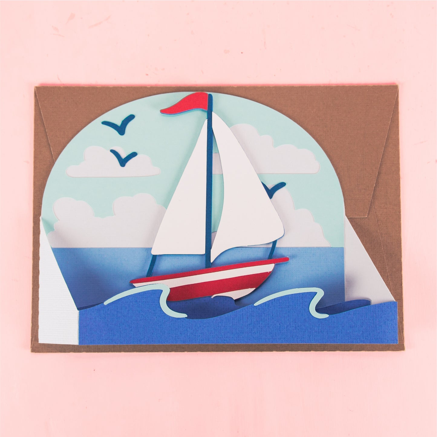 Sailboat Card - 3D Summer Card SVG
