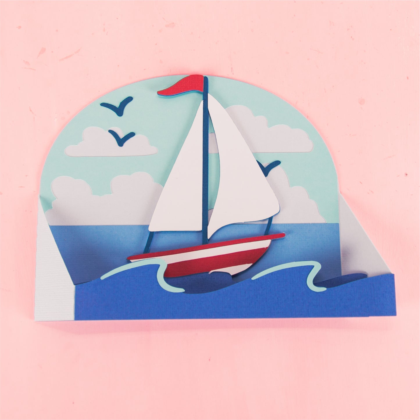 Sailboat Card - 3D Summer Card SVG