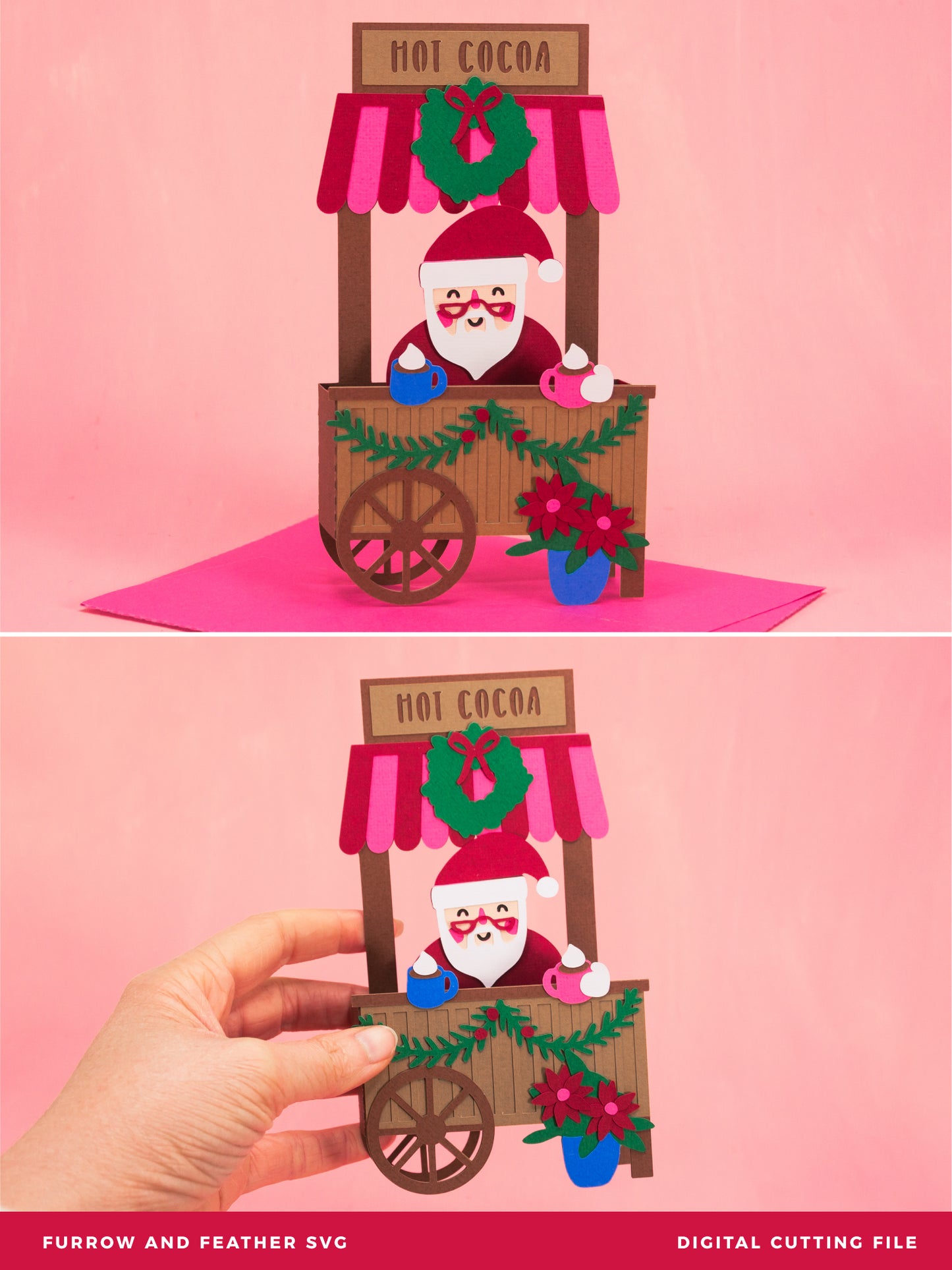 Santa Hot Cocoa Stand - Christmas Card SVG