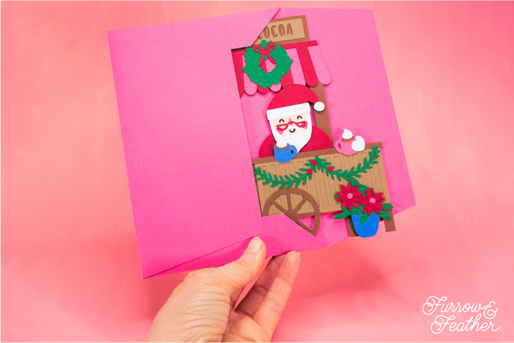 Santa Hot Cocoa Stand - Christmas Card SVG