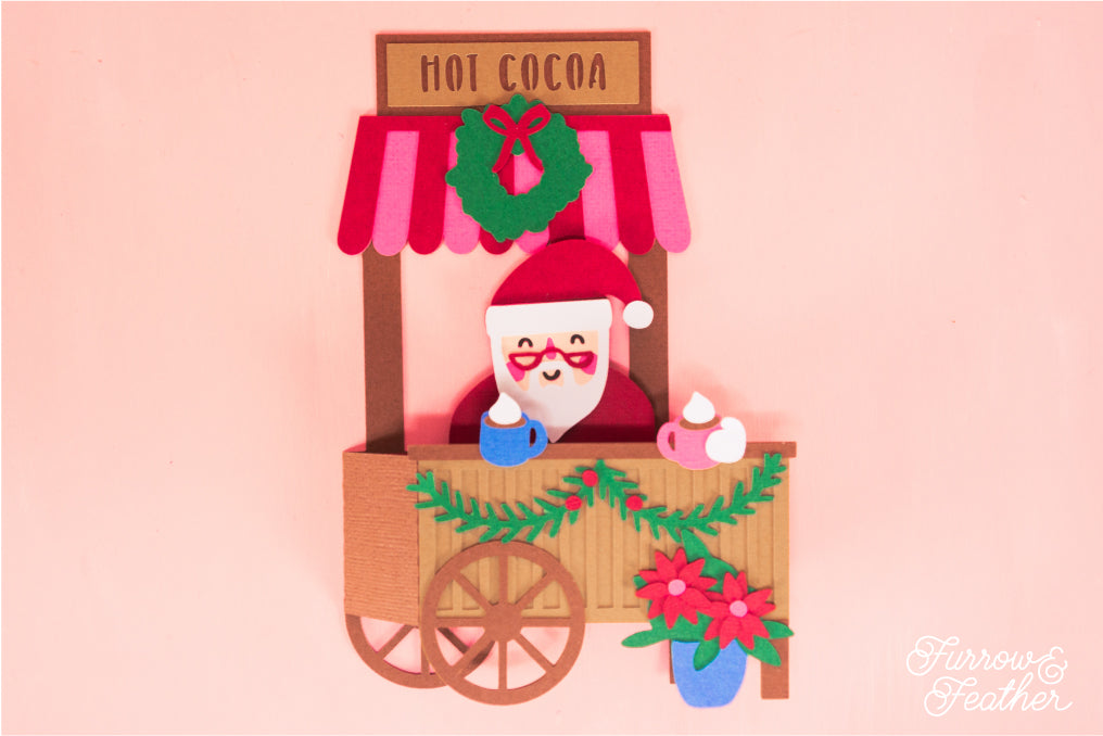 Santa Hot Cocoa Stand - Christmas Card SVG