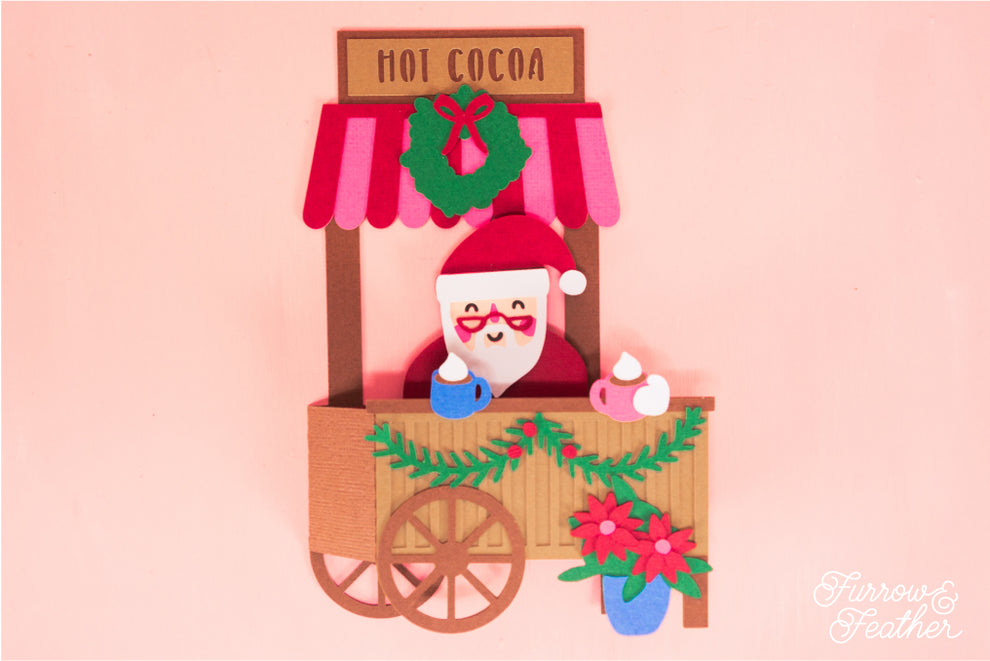Santa Hot Cocoa Stand - Christmas Card SVG – Furrow and Feather SVG