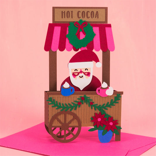 Santa Hot Cocoa Stand - Christmas Card SVG