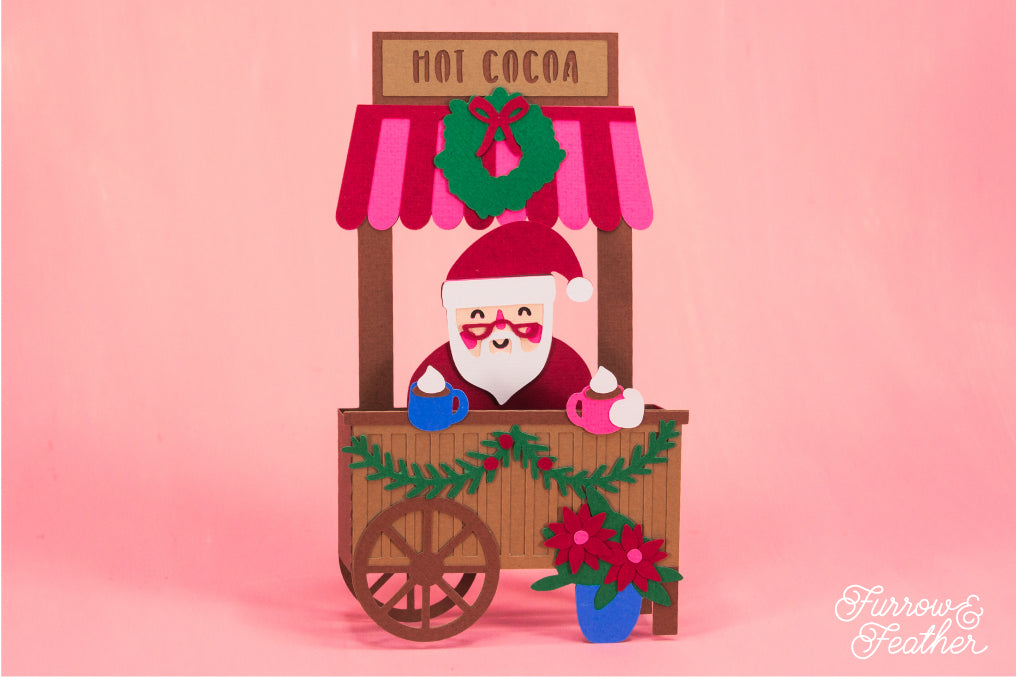 Santa Hot Cocoa Stand - Christmas Card SVG