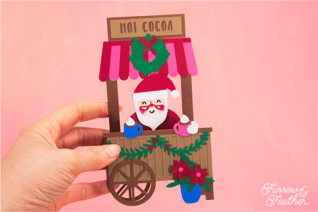 Santa Hot Cocoa Stand - Christmas Card SVG