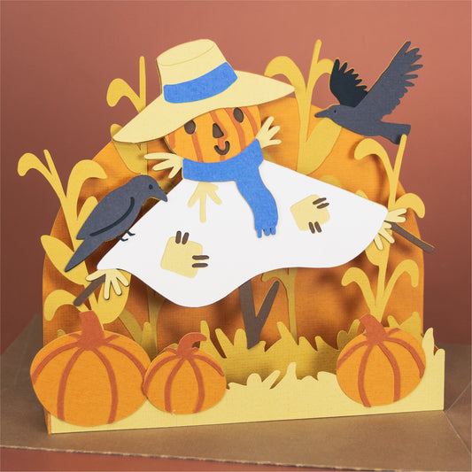 Autumn Scarecrow Card - 3D Card SVG