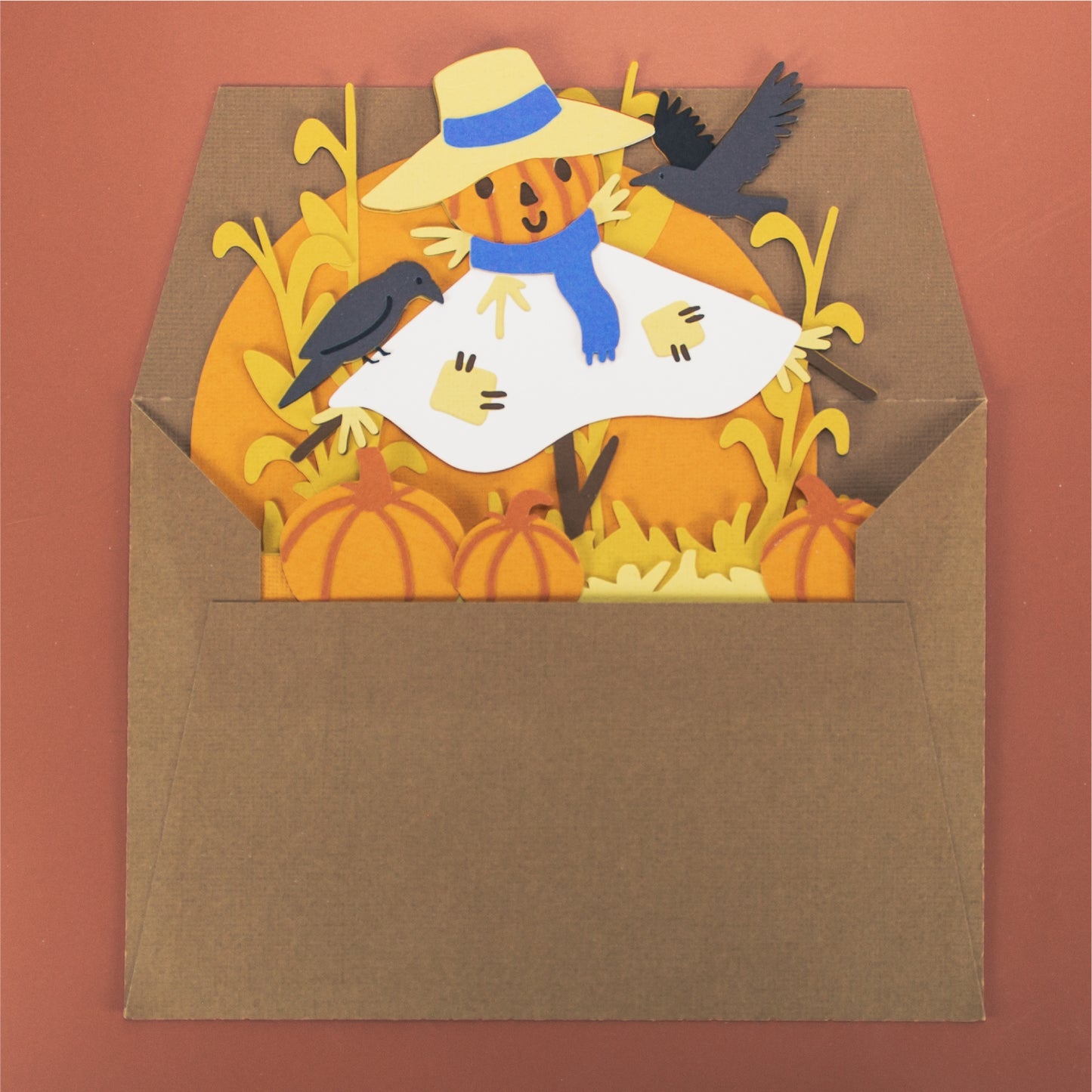Autumn Scarecrow Card - 3D Card SVG