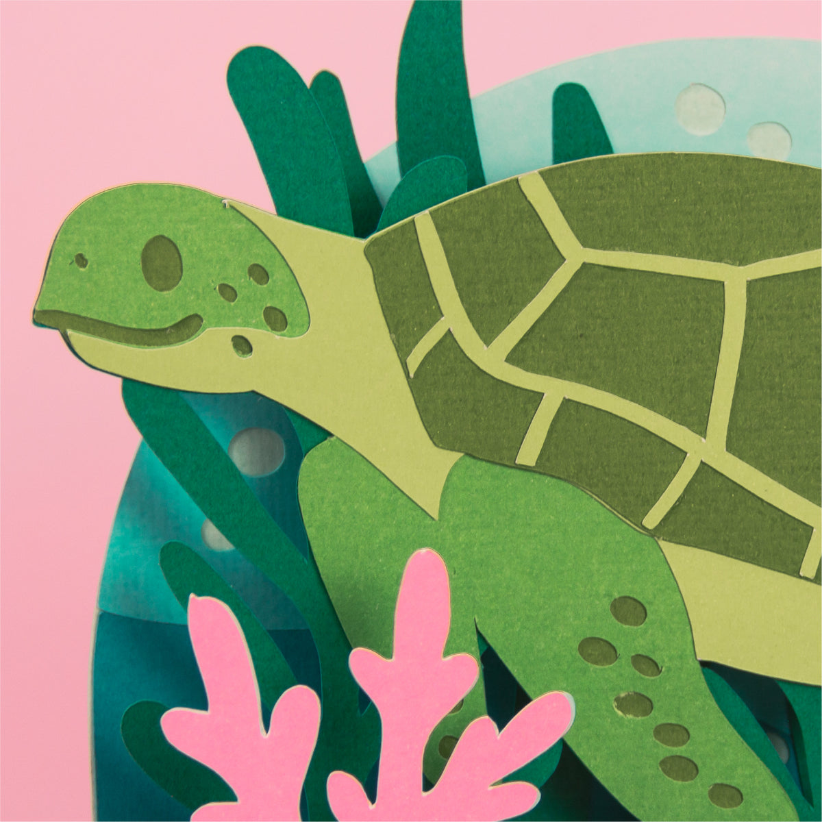 Sea Turtle Card - 3D Card SVG