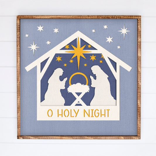 Christmas Nativity Shadow Box - 3D Christmas Shadowbox SVG