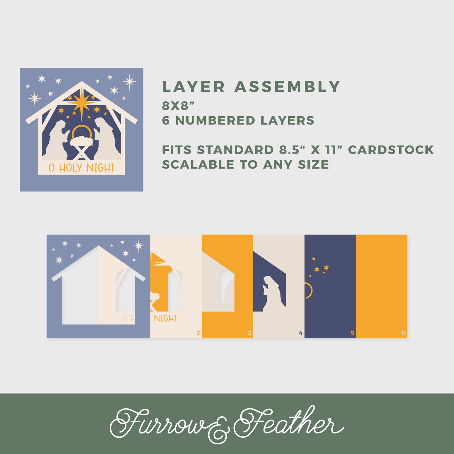 Christmas Nativity Shadow Box - 3D Christmas Shadowbox SVG
