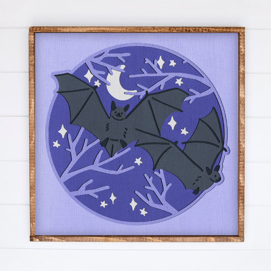 Halloween Bats Shadow Box - 3D Halloween Shadowbox SVG