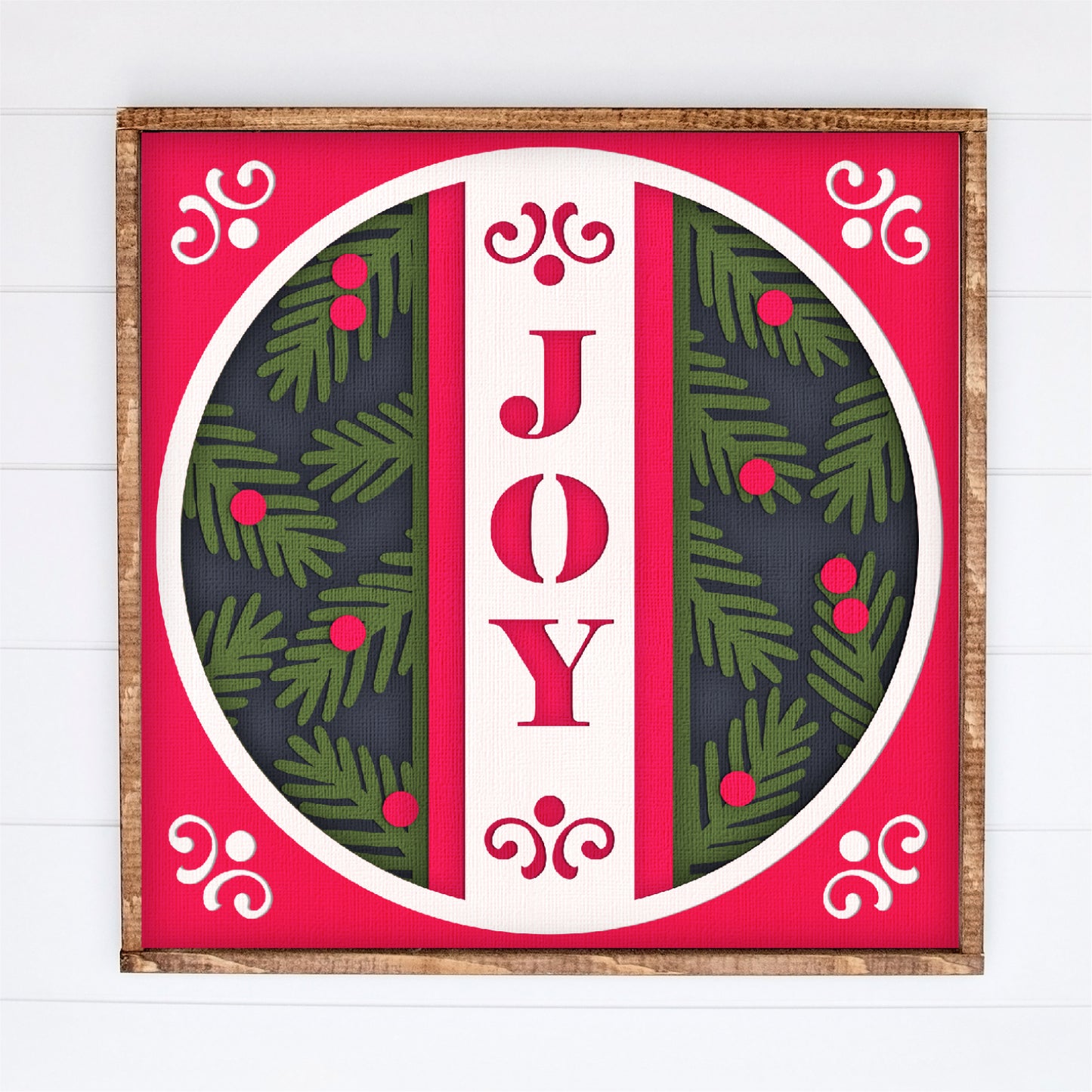 Christmas Joy Shadow Box - 3D Christmas Shadowbox SVG