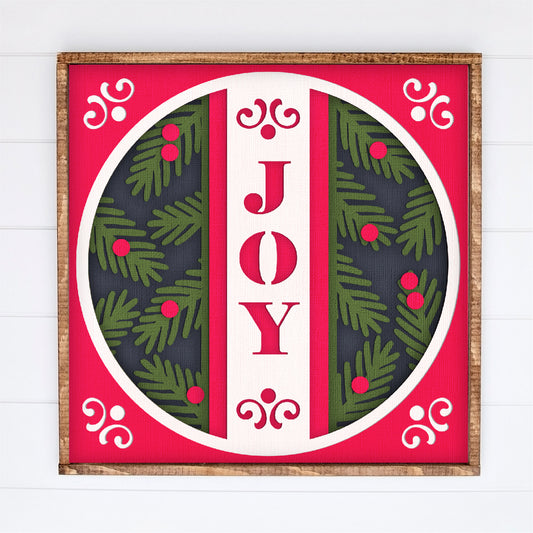 Christmas Joy Shadow Box - 3D Christmas Shadowbox SVG