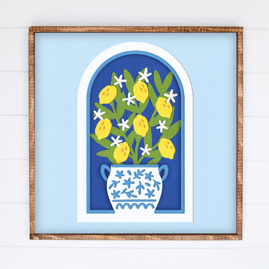 Lemon Tree Shadow Box - 3D Summer Shadowbox SVG