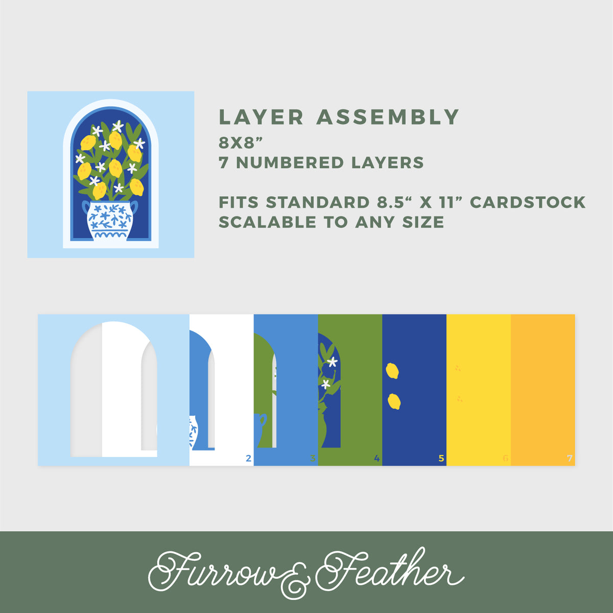 Lemon Tree Shadow Box - 3D Summer Shadowbox SVG