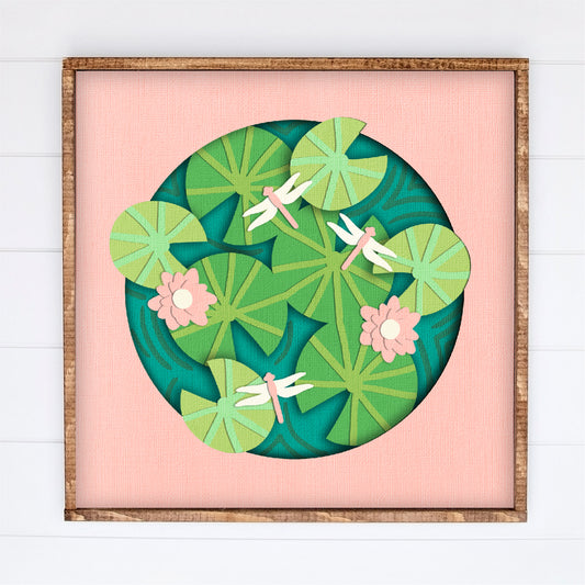 Lily Pad Shadow Box - 3D Summer Shadowbox SVG