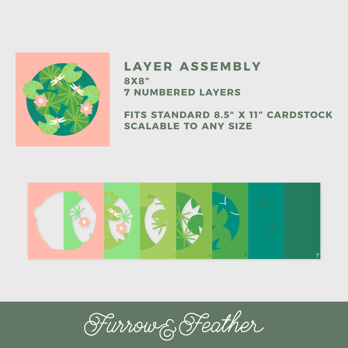 Lily Pad Shadow Box - 3D Summer Shadowbox SVG
