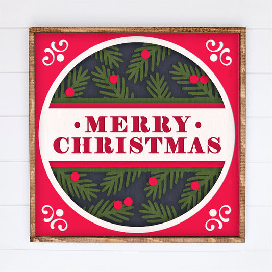 Merry Christmas Shadow Box - 3D Christmas Shadowbox SVG