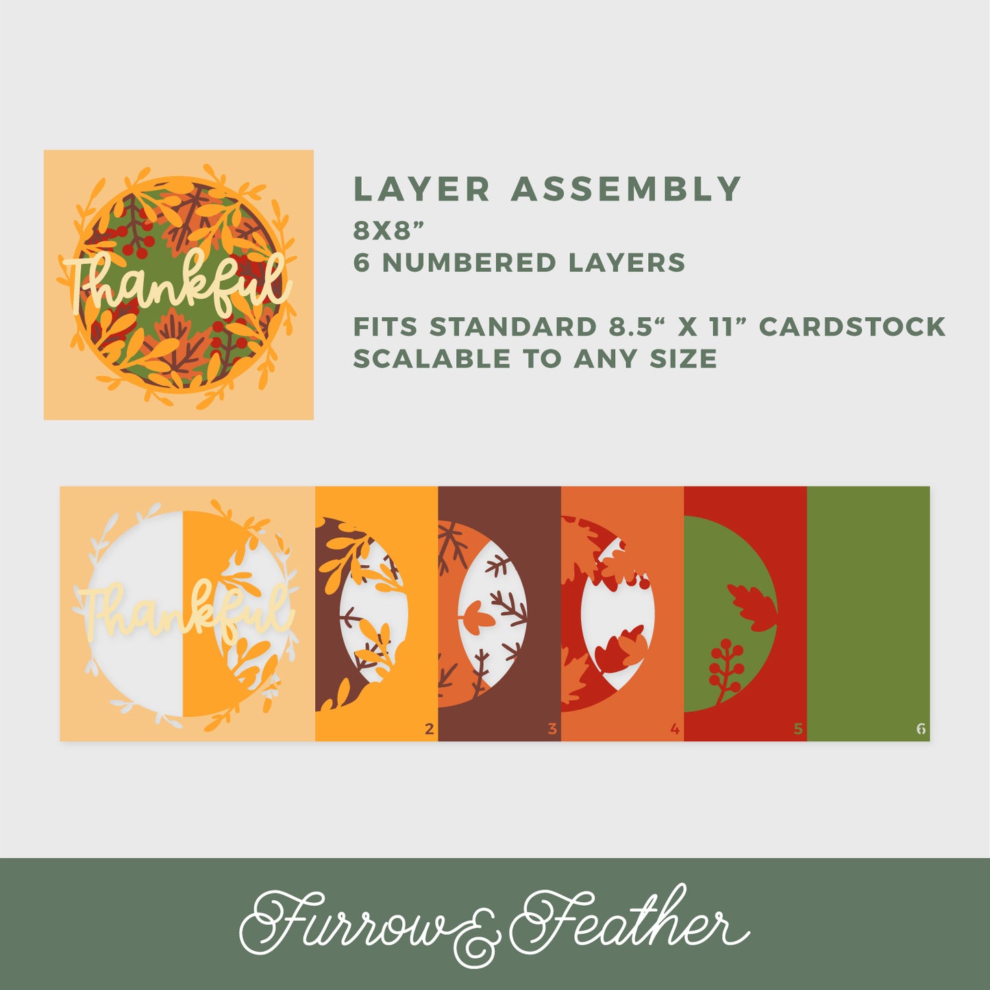 Thankful Thanksgiving Shadow Box - 3D Thanksgiving Shadowbox SVG