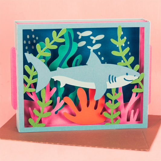 Ocean Shark Card - 3D Any Occasion Card SVG