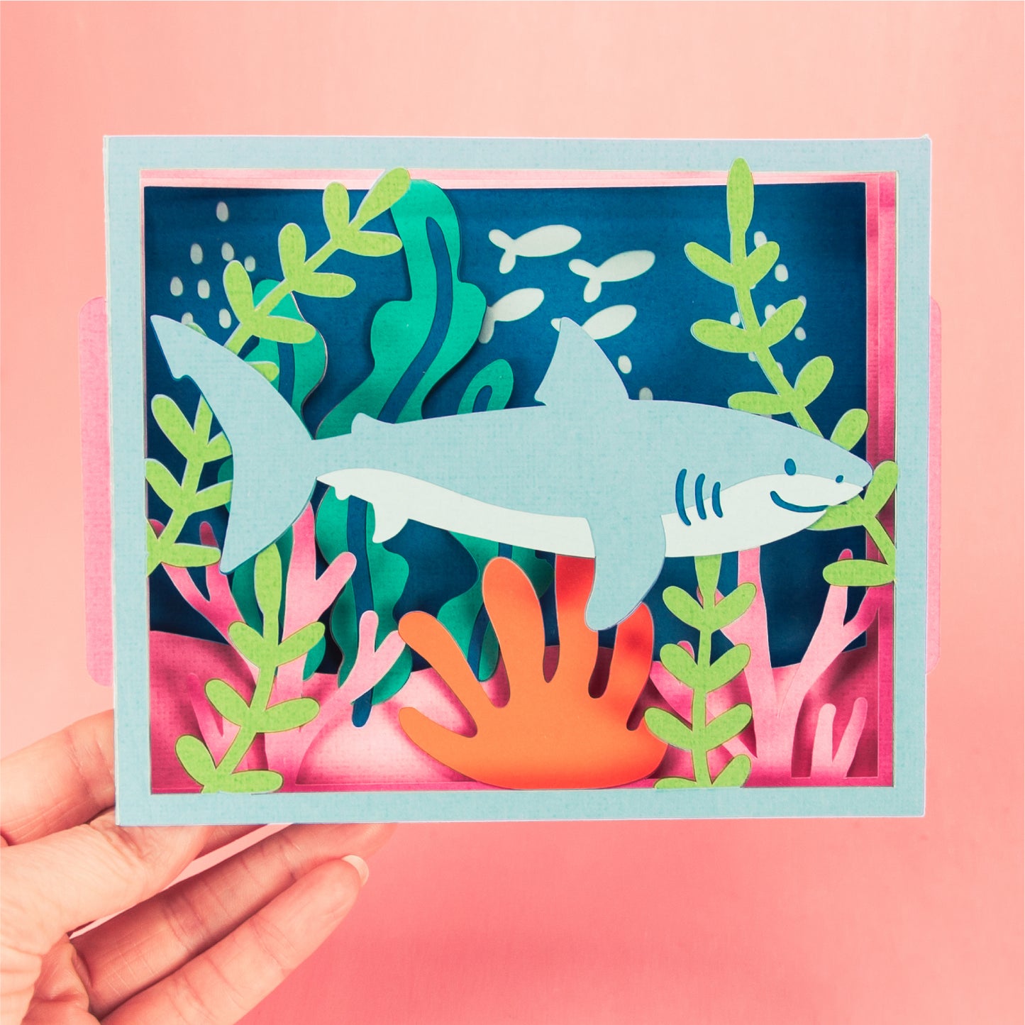 Ocean Shark Card - 3D Any Occasion Card SVG