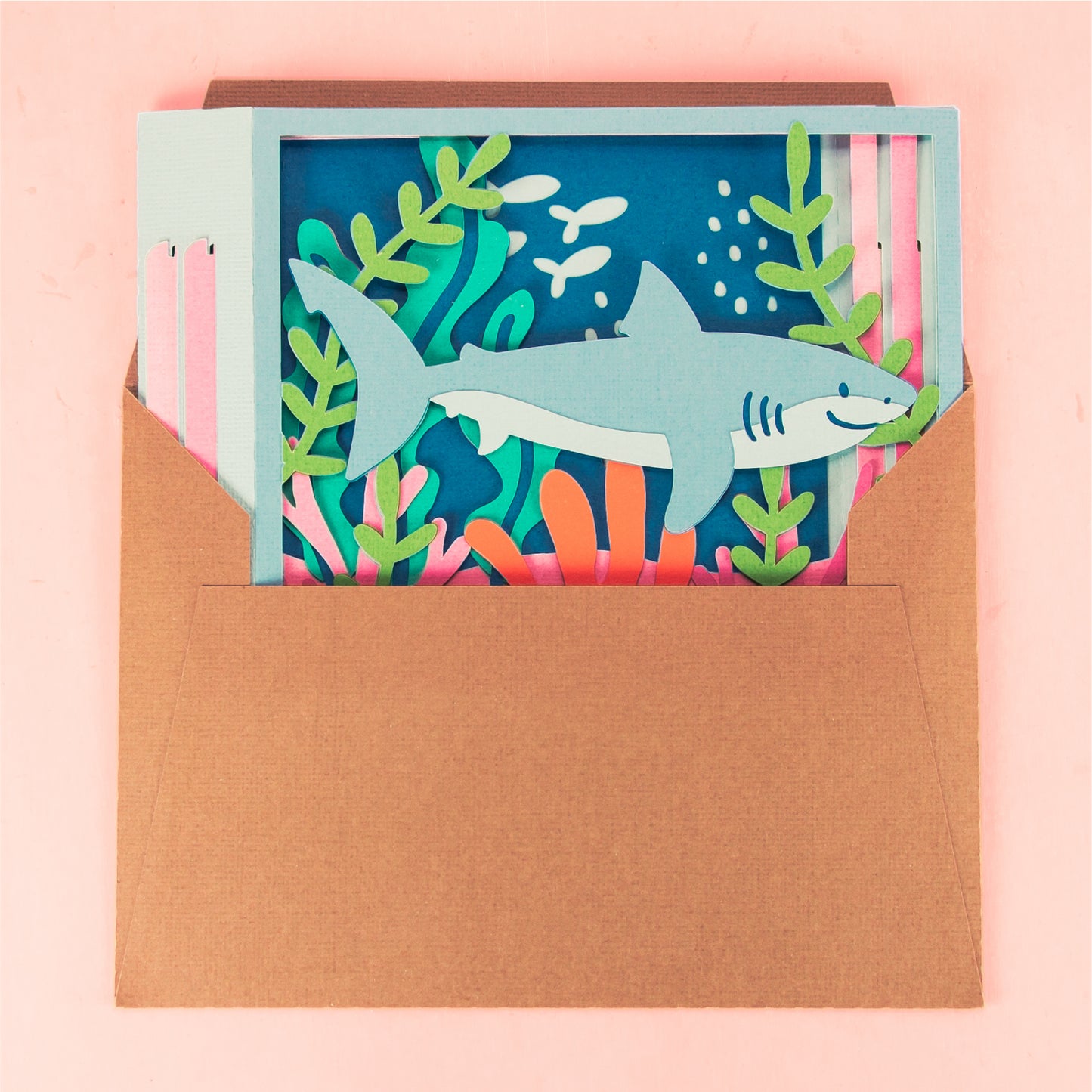 Ocean Shark Card - 3D Any Occasion Card SVG
