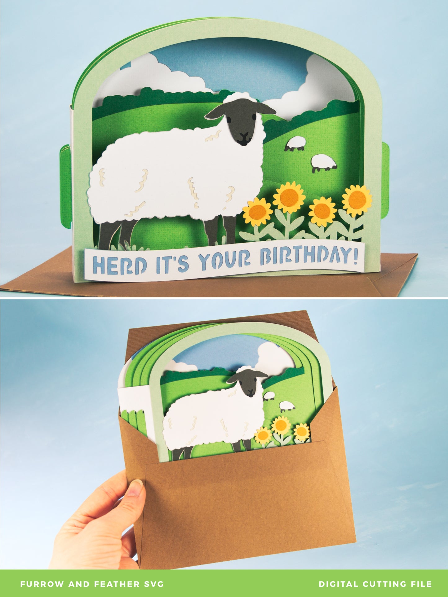 Sheep Card - 3D Card SVG