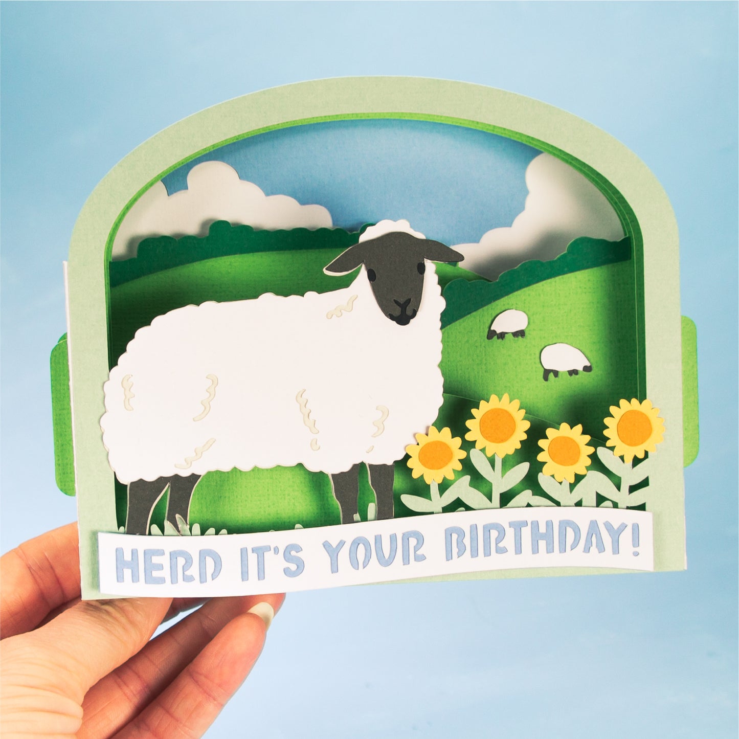Sheep Card - 3D Card SVG