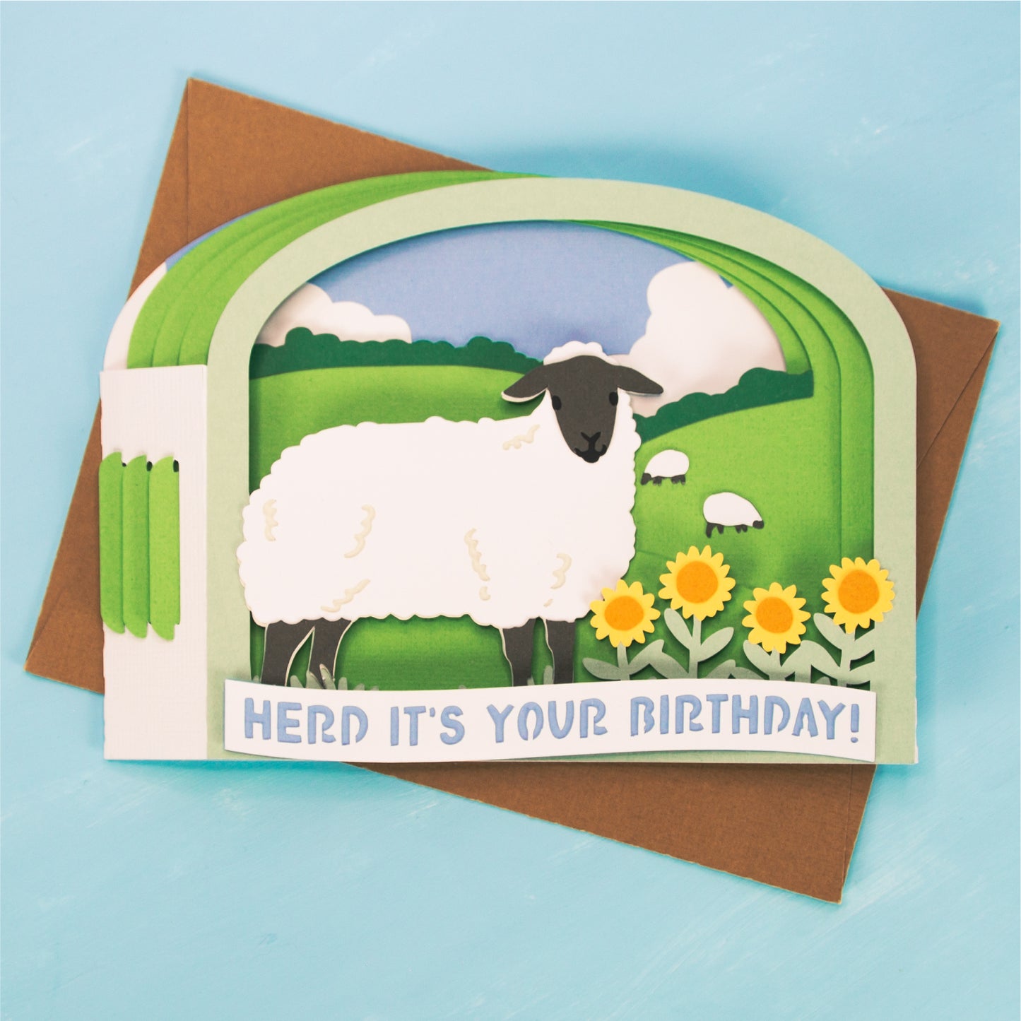 Sheep Card - 3D Card SVG