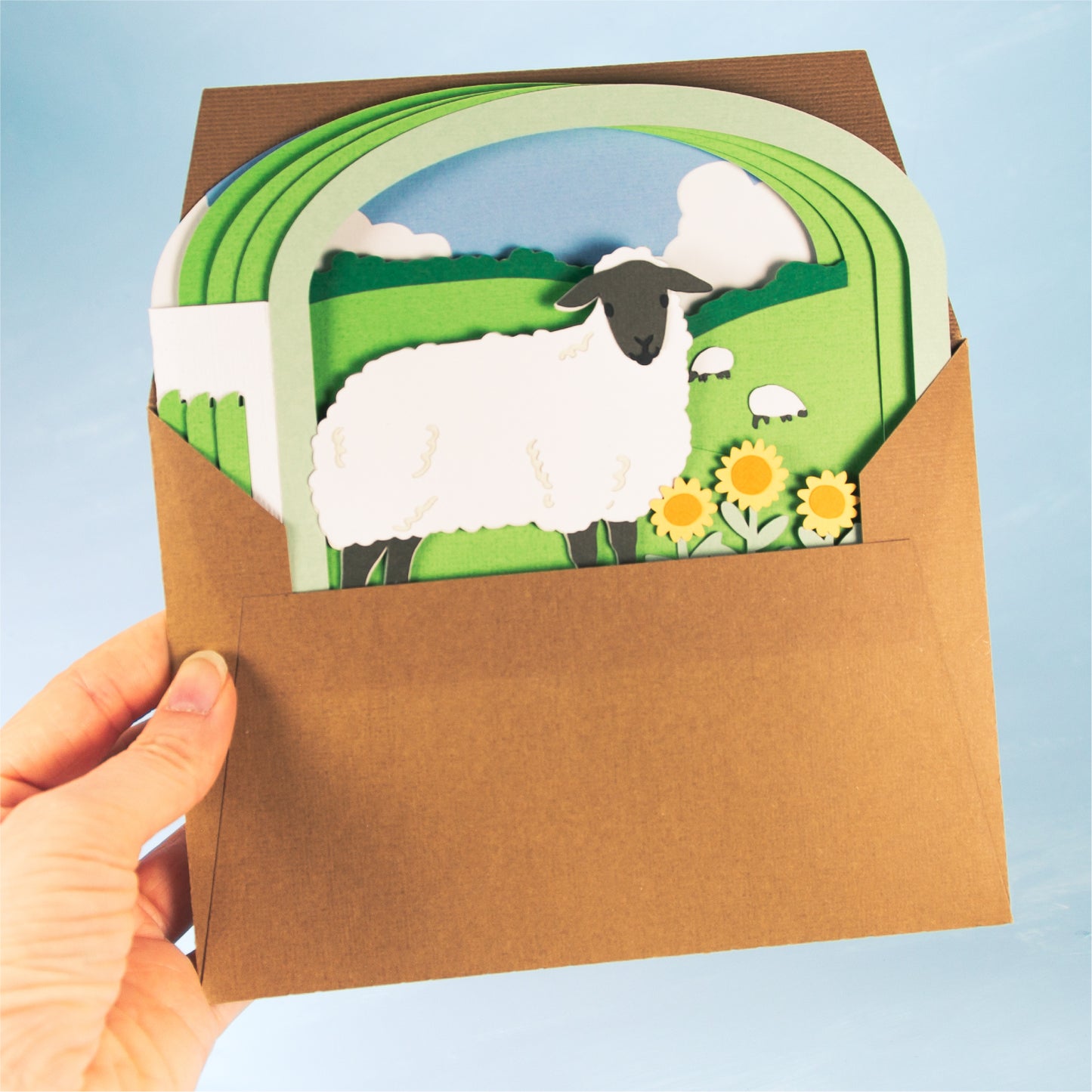 Sheep Card - 3D Card SVG