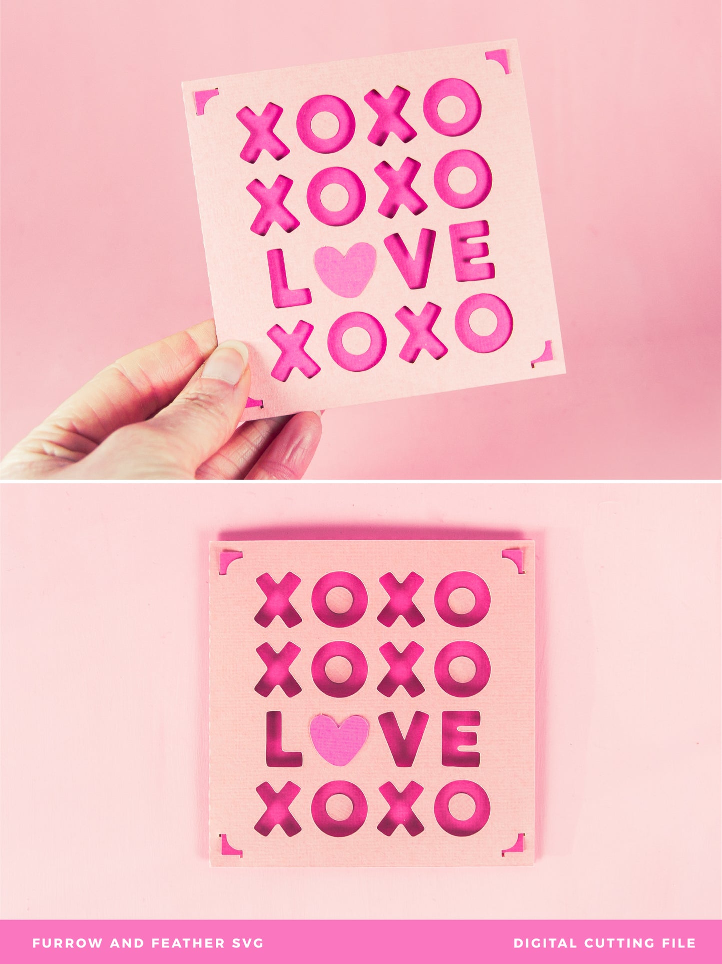 Simple XOXO Insert Card SVG - Valentine's Day SVG