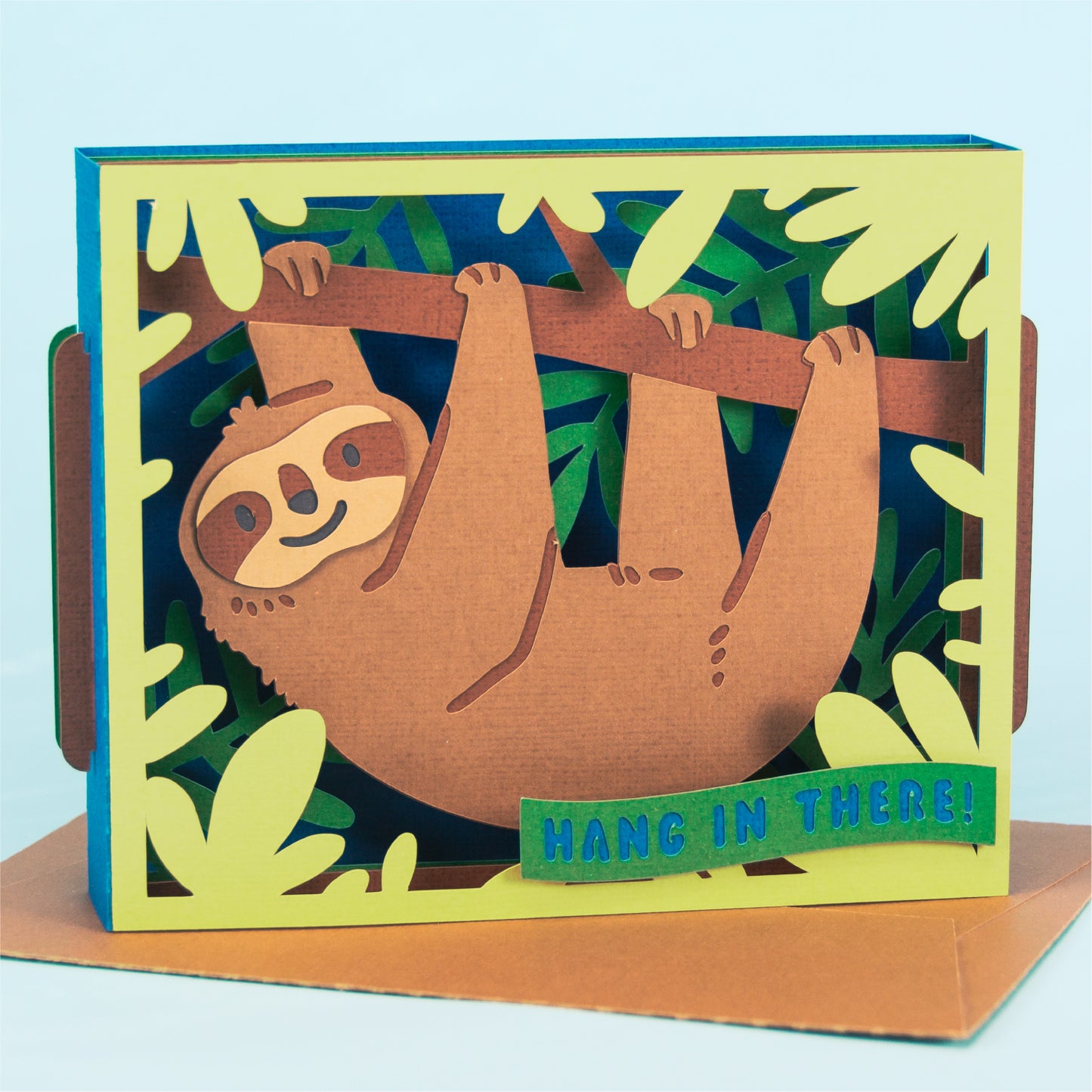 Sloth Card - 3D Sympathy Card SVG