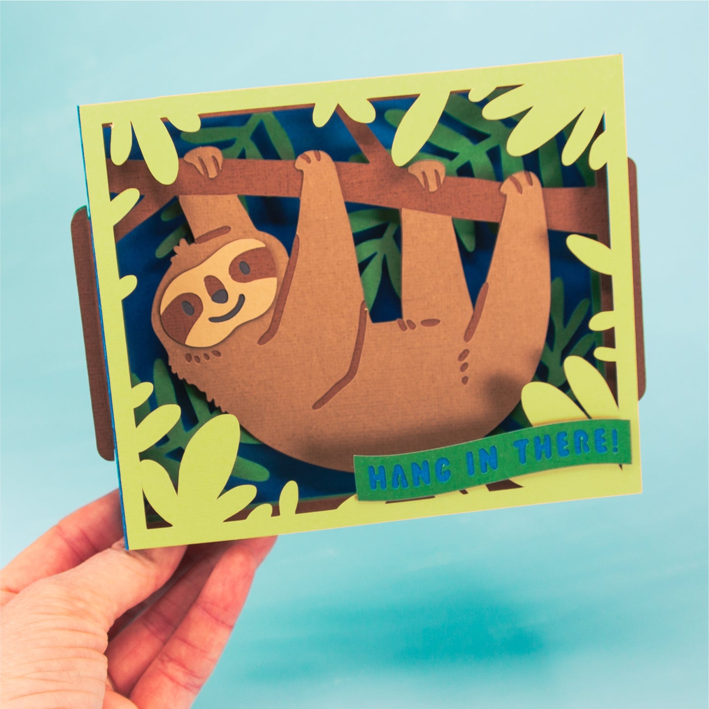 Sloth Card - 3D Sympathy Card SVG