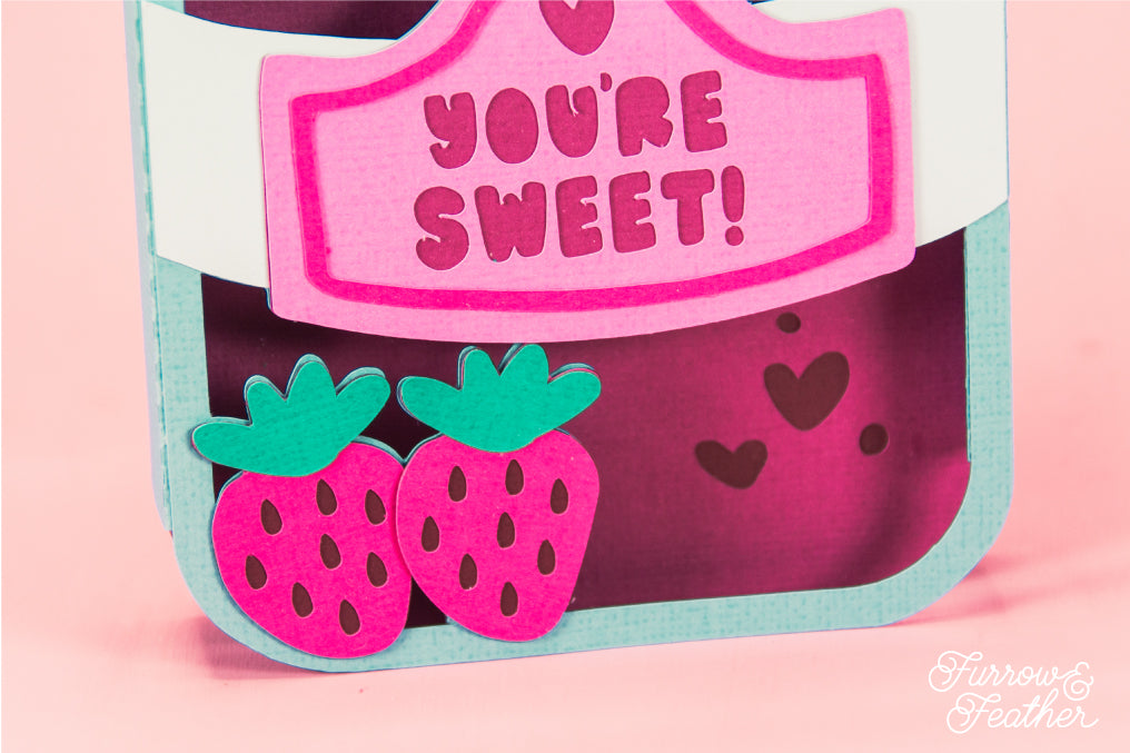 You're Sweet - Strawberry Jam Jar SVG - Birthday Card SVG